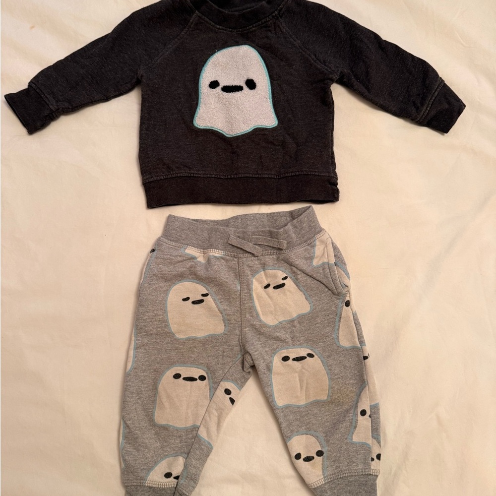 Monica & Andy Ghost Print Matching Set for 6-9 months